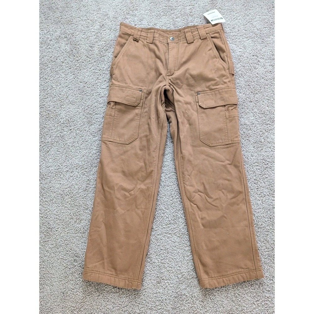 Duluth Fire Hose Fleece Lined Relaxed Fit Pants Mens 36x32 Brown NWT Cargo